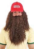 Forrest Gump Costume Accessory Kit | Adult Bubba Gump Shrimp Co. Hat with Wig and Beard Set | Ideal for Halloween Standard
