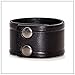 Heavstjer Punk Alloy Buckle Bracelet Wide Leather Wristband Cuff Bracelet