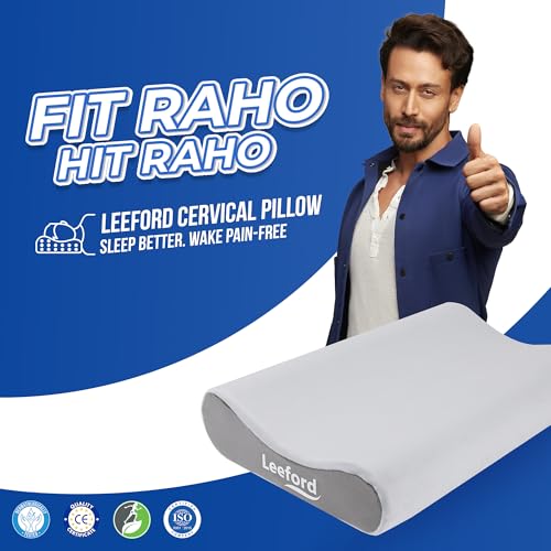 Image of Leeford Contoured Cervical Pillow for Neck Pain, Spondylitis, Cervical | PU Foam Neck Support for Pain Relief & Better Sleep