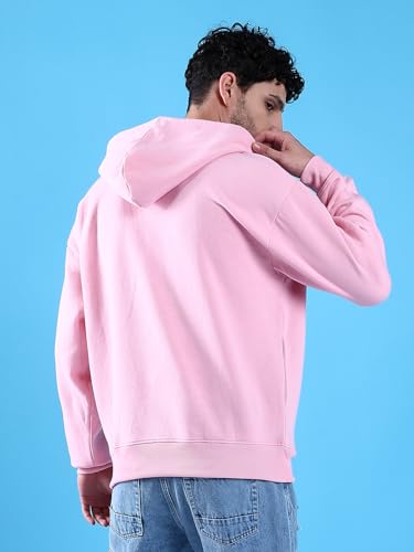Image of The Indian Garage Co Men Regular Fit Solid Overhead Hooded Sweatshirt