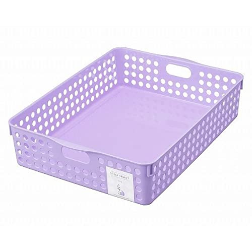 Amazon.co.jp: ストックバスケット A4サイズ収納可 ライトパープル