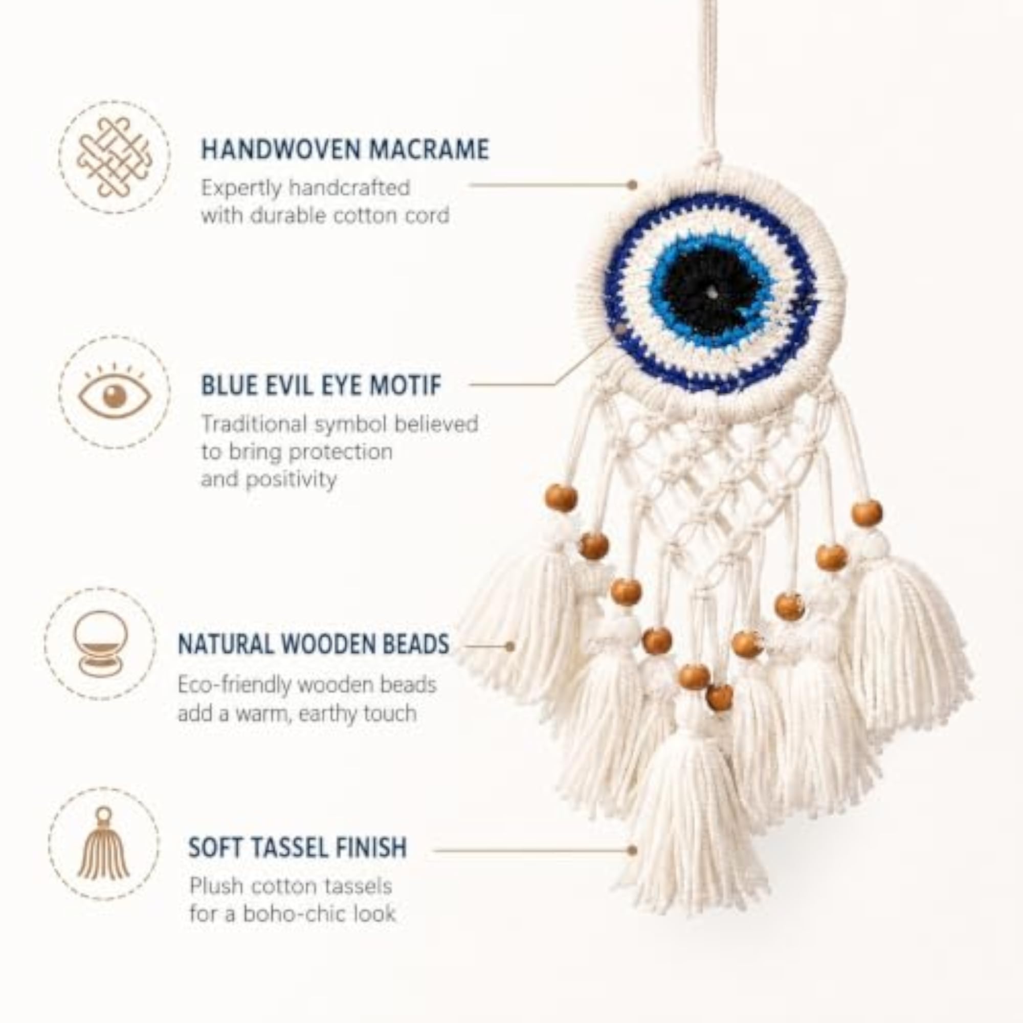 Handcrafted Dream Catcher Car Hanging Decoration, Blue