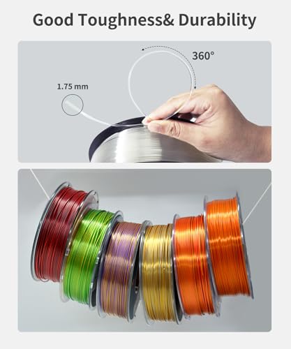 Image of PLA Filament 1.75mm Clear, 3D Printer Filament 1kg Spool (2.2lbs), Neatly Wound, + /- 0.02mm Precision, No Clog /Bubble, Excellent Layer Adhesion, Fits Most FDM Printers