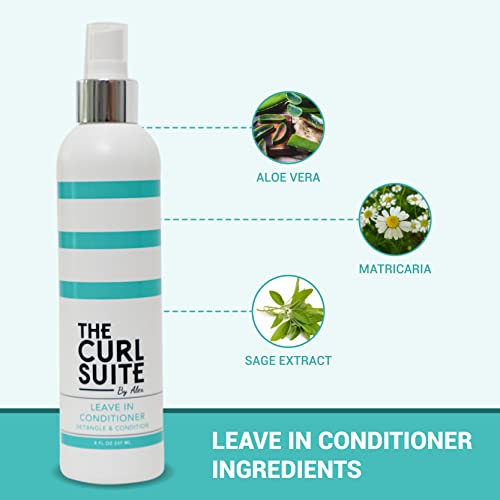 The Curl Suite Leave-In Conditioner For Curly Haired Women & Men - Hydrating Conditioner Spray To Protect & Style Curls - Leave-In Conditioner For Dry Damaged Hair - 8 Oz. #TOP2