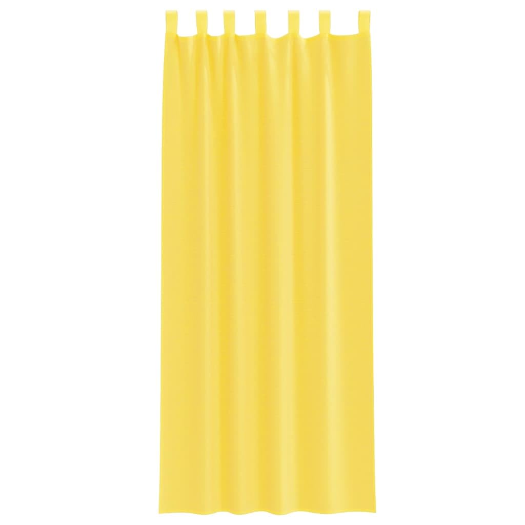 Voile Vorhänge mit Schlaufen, 2 STK. Gelb 140 x 260 cm, Polyester, Fensterdeko, Blickschutz, Sonnenschutz, Sichtschutz, für Wohnzimmer Schlafzimmer Küche Büro Balkon