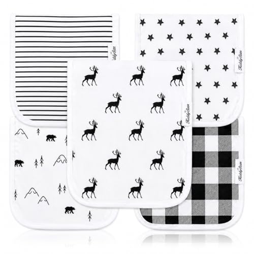 KiddyStar 5-Pack Burp Cloths – Organic Cotton, Soft, Large & Absorbent 3-Layer Towels for Newborns – Essential for Feeding & Spit-Up KiddyStar 5-Pack Burp Cloths – Organic Cotton, Soft, Large & Absorbent 3-Layer Towels for Newborns – Essential for Feeding & Spit-Up