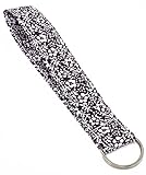 Sakura Print Wristlet Fabric Lanyard Key Fob Key Chain for ID Badge Holder / Key / purse (Purple)