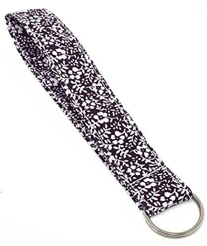 Doliphine Sakura Print Wristlet Fabric Lanyard Key Fob Key Chain for ID Badge Holder/Key/purse (Purple)