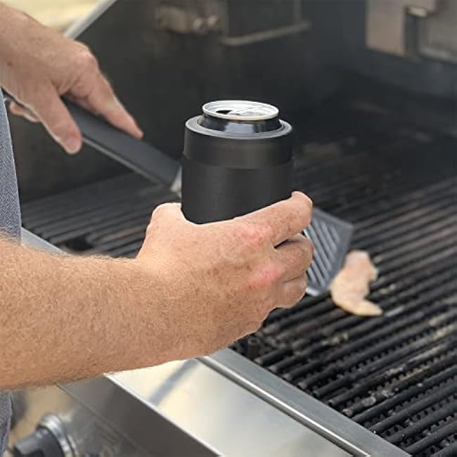 LaserGram Personalized 12 oz. Stainless Steel Can & Bottle Insulator, Fireman ¨C Keeps Drinks Cold Longer (Black)