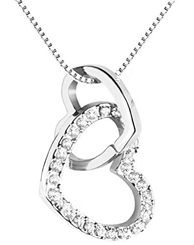 Quadiva G! - Collar para mujer con corazón decorado con cristales de Swarovski®, Chapado en oro, Crystal Cover