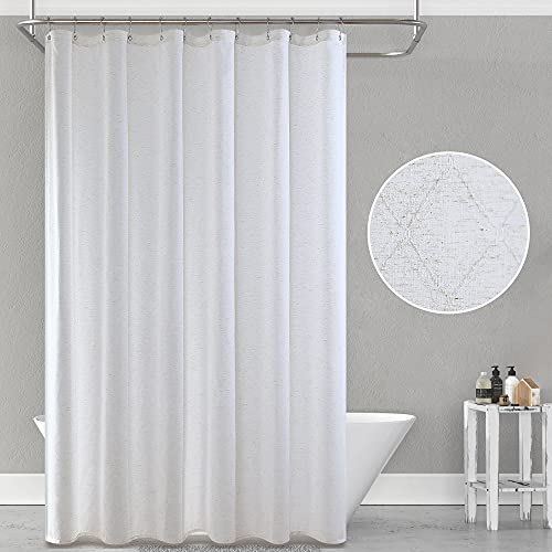 Duschvorhang, Leinenmischung, 183 x 213 cm, Weiß Cover