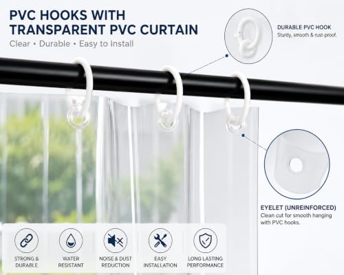Image of CASA-NEST Eco Light Transparent PVC AC Curtain - 8 Ft (0.15mm) with 8 Hooks, Clear Plastic Heat & Dust Protection Curtain for Air Conditioner Room(Pack of 1)