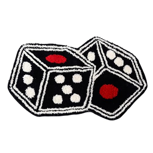 Dice Rug - 31'X23' Cool Carpet Non-Slip Flocking Floor Bath Mat for Living Room Decor, Alt Room Decor Soft Y2K Rugs Hypebeast Doormat for Bedroom