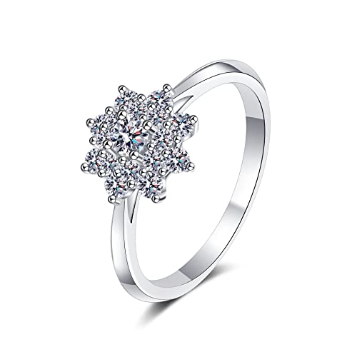 Bague fiançailles moissanite femme argent S925 diamant de mariage 0.5 ct