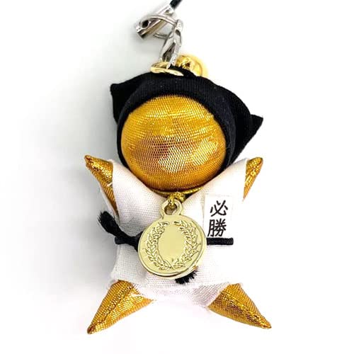 邪視から身を守る☆神の手ハムサのお守りストラップ（ゴールド）