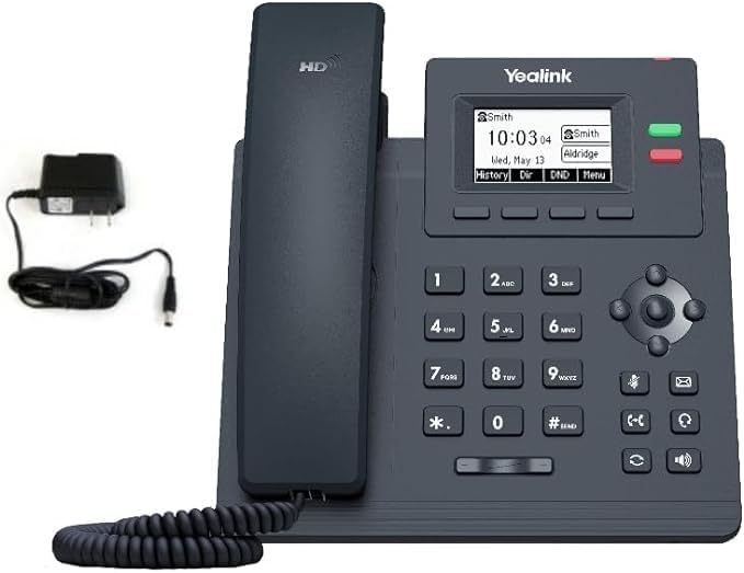 Yealink T31P IP Phone – Power Adapter Included – 1 Year Manufacturer Warranty – Unlocked can be Used with Any VoIP Provider