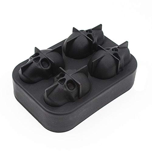 ningbao951 4 Cavity Skull Shape Silicone Mold Cake Fondant Mold Chocolate Mold DIY Sugar Craft Mold Kitchen Baking Decoration Tools
