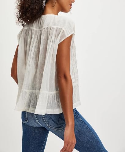 Women Lace Flowy Peplum Tops Boho Bow Tie Front Western Shirts Beach Sheer Ruffle Trim Short Sleeve Peasant Blouse3