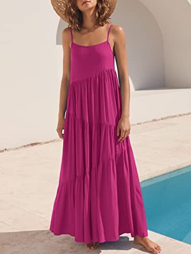 Image of ANRABESS Women Summer Casual Loose Sleeveless Sundress Spaghetti Strap Flowy Boho Linen Beach Vacation Maxi Long Dress