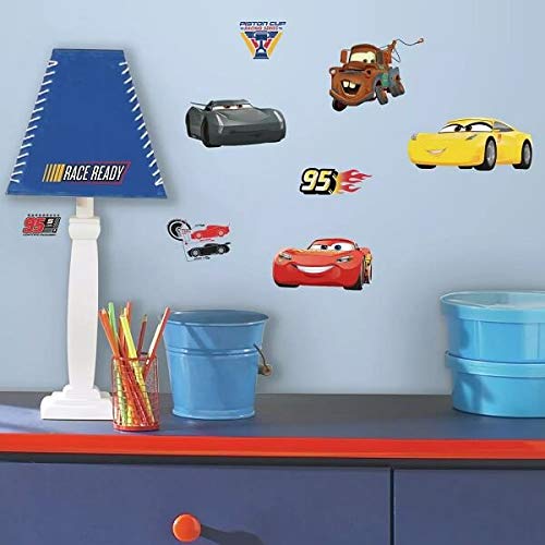RoomMates 25.4 x 45.7 cm Repositionable Stickers Disney Cars with Lightning McQueen Martin and His Friends - Image 2