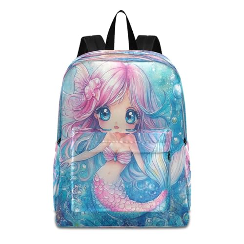 Dussdil Beautiful Cute Mermaid (1) Kids Backpack Backpacks for Boys Girls Teen School Bookbag Laptop Bag Daypack Large Travel Sports Bags
