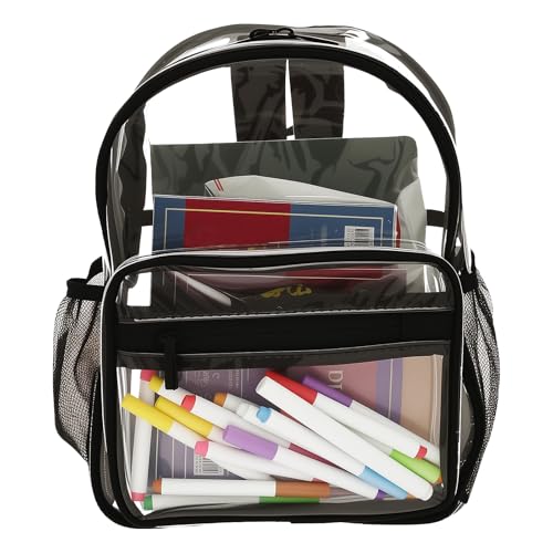 Large Capacity Clear Backpack, Waterproof Clear Stadium Backpack Enduring Transparent Knapsack for Stadium(Black Color,1)