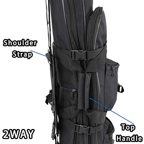 Sutekus 33 Inch Double Rifle Bag Outdoor Tactical Gun Case Integrated Pistol and Magazine Storage Backpack (3 Sizes) (85CM) - Thumbnail 6