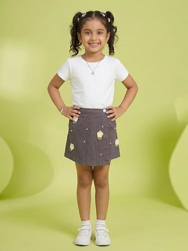 Image of KiddoPanti Girls Denim Over Lap Shorts