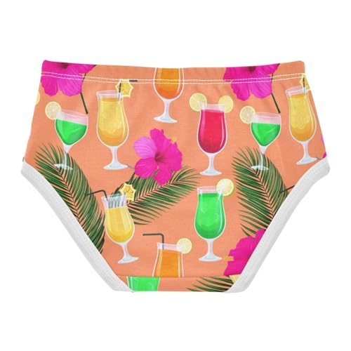 Girls' Underwear Summer Drinking Flowers Floral Orange Toddle Brief Panties 23030092