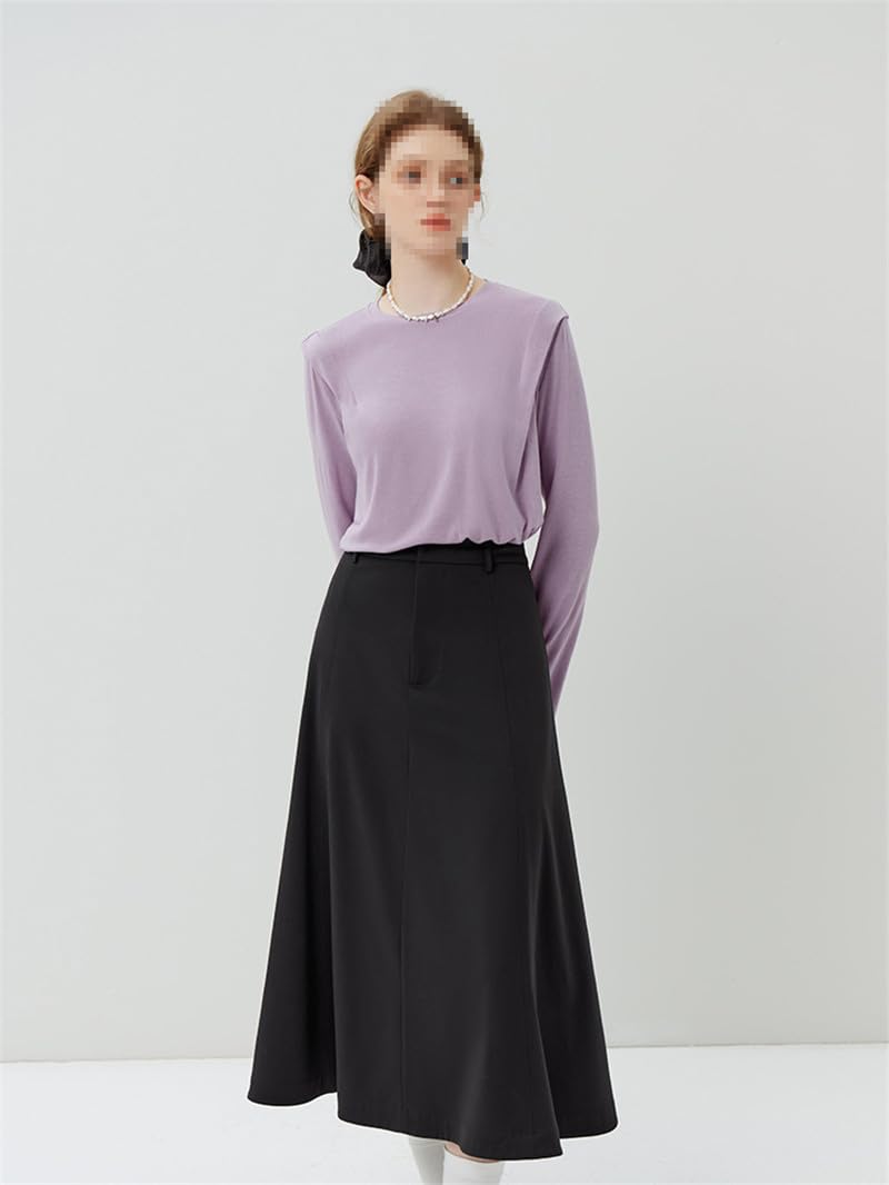 Pull en tricot à manches longues pour femme - Col rond - Coupe ample