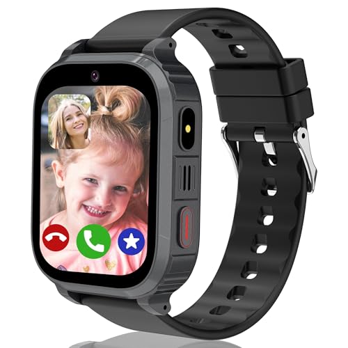 Tzzulsx 4G Kids Smart Watch GPS, Smart Watch for Kids Boys with WiFi/Video/Call SOS/Chat, Class Mode, Alarm, Flashlight, Game, Calculator, Passcode Lock, IP68 Kid GPS Tracker Party for Teens
