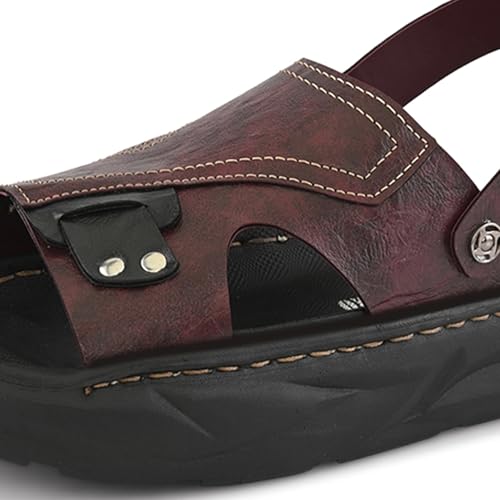 Image of Centrino Men's Sling Sandals | Stylish Strap Sandal with Grip Insole | Platform Comfort Sandal with Accent Pouch & Adjustable Strap| Comfortable Casual Footwear for Office, Travel & Walking (9578)