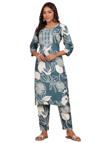 Varanga Women Round Neck Bold Print Kurta Set