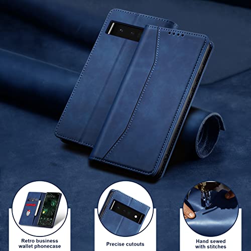 Image of Jasonyu Wallet Case for Google Pixel 6 Pro, Flip PU Leather, Blue