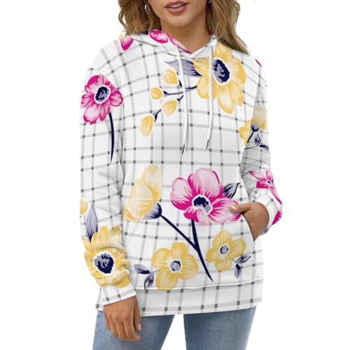 Sweat à capuche fleur jaune UMENG idéal pour vos sorties décontractées en ville