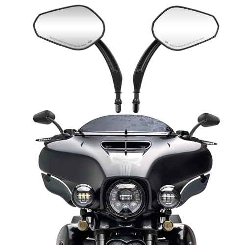 8mm Black Motorcycle Rearview Side Mirrors Compatible with Harley Sportster XL 883 1200 Road King V-Rod Street Glide Electra Glide Dyna Softail 1990-2018 by Rich Choices - Image 7