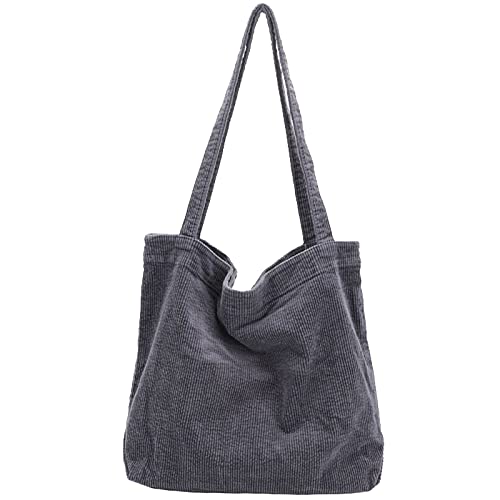 Image of 2026 Corduroy Tote Bag with Zipper Large Casual Handbags Shoulder Purse for Women