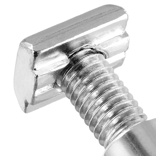 CHEUKYIU 50 Stück Nutensteine M8, M8 Nutsteine Silber T-Nutensteine für Alu C-Profil Mit 50 M8 x 20 Schrauben, Hammerkopfschrauben M8 für Aluprofil Extrusionsschlitz Führungsschiene