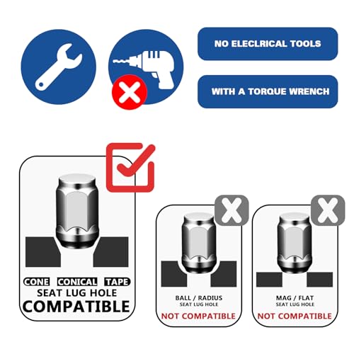 Image of 1 /2-20 Lug Nuts 20pcs Chrome Replacement for 1987-2018 Jeep Wrangler, 2002-2012 Liberty, 1993-2010 Jeep Grand Cherokee Aftermarket Wheel Closed End Lug Nuts
