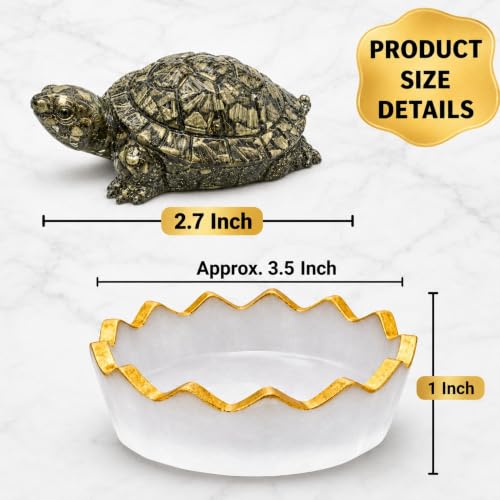 Image of Certified Pyrite Tortoise Kachhua with Selenite Charging Plate