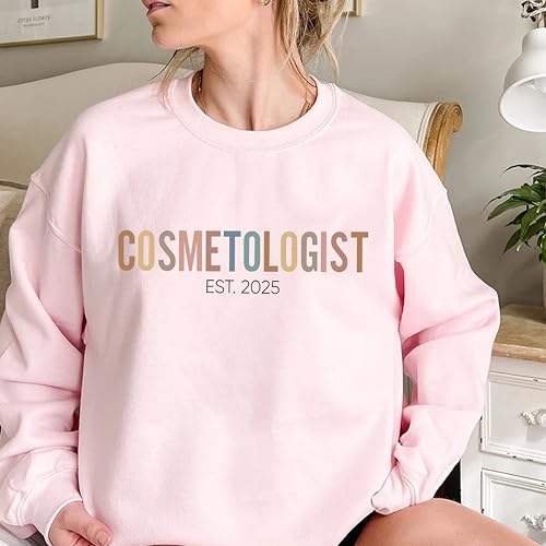 Personalized Cosmetologist Sweatshirt, Custom Beauty Artist Shirt, Cosmetology School Gift, Gift for Hairstylist3