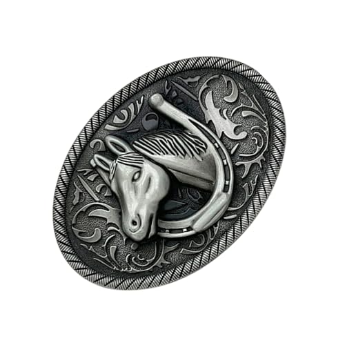 YUEHUINIAO Unique Horse Head Belt Buckle Metal for Durability and Fashion Statement Ideal for Business or Casual Occasion