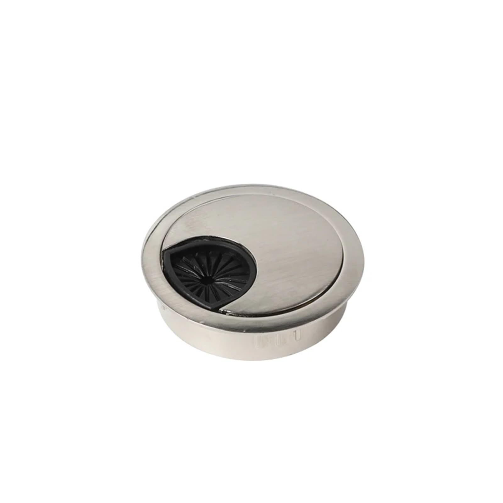 Pasacables Escritorio Placa de cubierta for orificios alambre, redonda 50-60 mm | Caja de roscado for ordenador, decoración de escritorio, negro y plateado(Brushed color,20pcs,53mm)