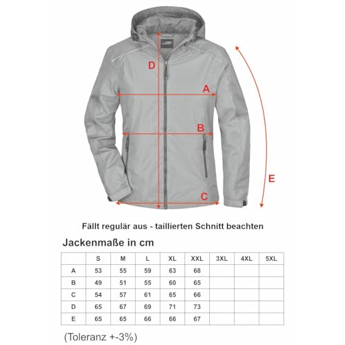 Roughtex Damen Regenjacke Die mit dem Hund geht – reflektierender Rückendruck – 3000 mm Wassersäule, versiegelte Nähte – Geschenkidee für Hundehalterinnen – taillierter Schnitt Schwarz XXL