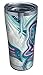 Tervis 1313134 Purple Teal Marble Stainless Steel Insulated Tumbler with Clear and Black Hammer Lid, 20oz, Silver