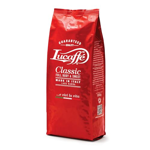 Lucaffé - Kaffeebohnen Classic, 1 kg | Kaffee aus ganzen Bohnen für cremigen Espresso | Mittlere Röstung | Süßer und vollmundiger Geschmack | Feines und schokoladiges Aroma
