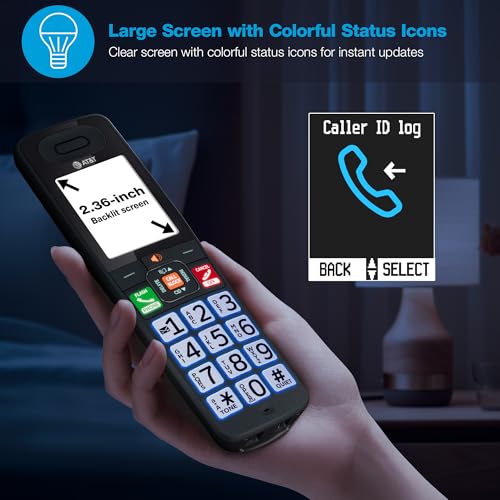 Image of AT&T DECT 6.0 Additional Handset for BL108 Series, No Phone Jack Needed, Smart Call Blocker, Bluetooth Connect to Cell, Caller ID Announce | BL108-0