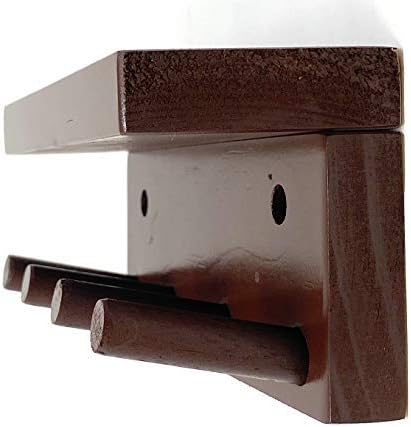 MWC Baseball Bat Rack Holder Display Wall Mount Wood Brown 3 Full Size Bats 2 Baseballs