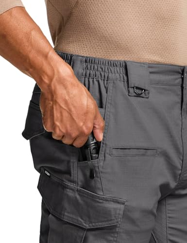 Image of CQR Men's Flex Stretch Tactical Pants, Water Resistant Ripstop Cargo Pants, Lightweight EDC Outdoor Work Hiking Pants