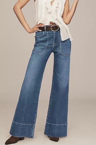 Allimy Women's High Waisted Wide Leg Baggy Front Pockets Jeans – Trendy 2025 Fall Collection2